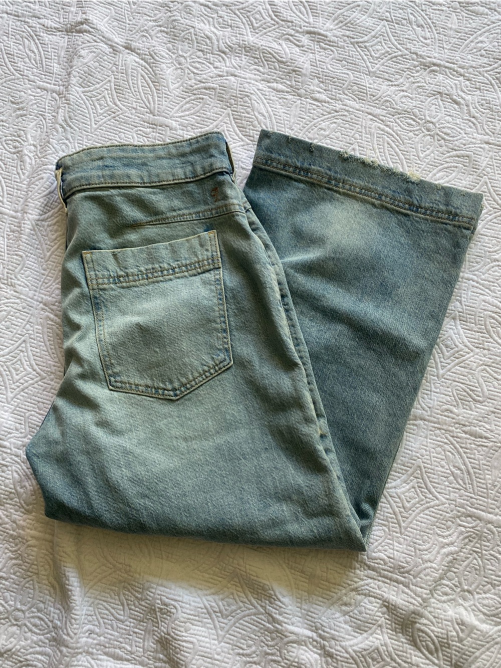 Pilcro Light Colored Washed Straight-Leg Jeans
